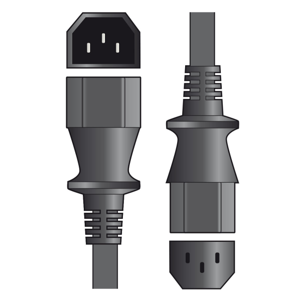 Mercury Mains Power Extension Lead IEC Plug - IEC Socket - 1m 2