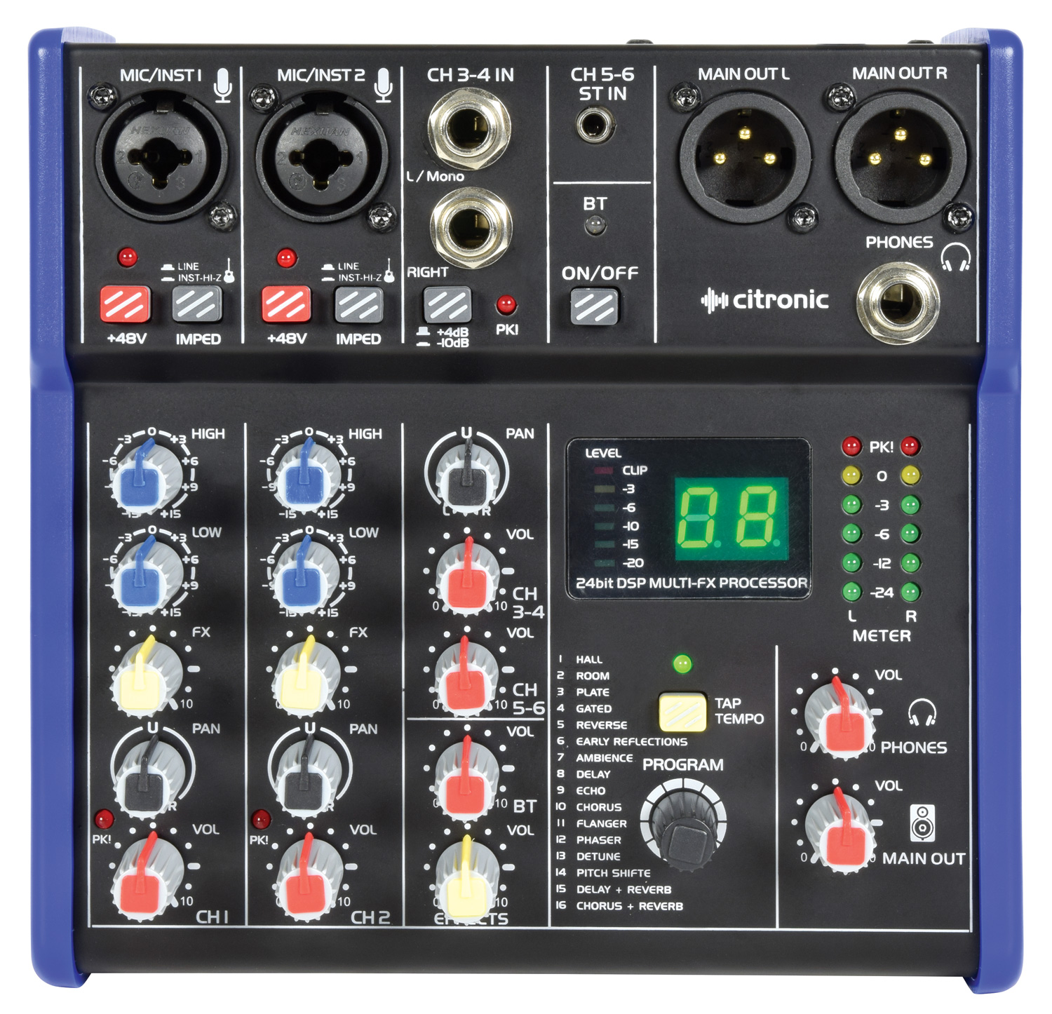 Citronic CSD Compact Mixers with BT and DSP Effects CSD-4 - Tech For Music
