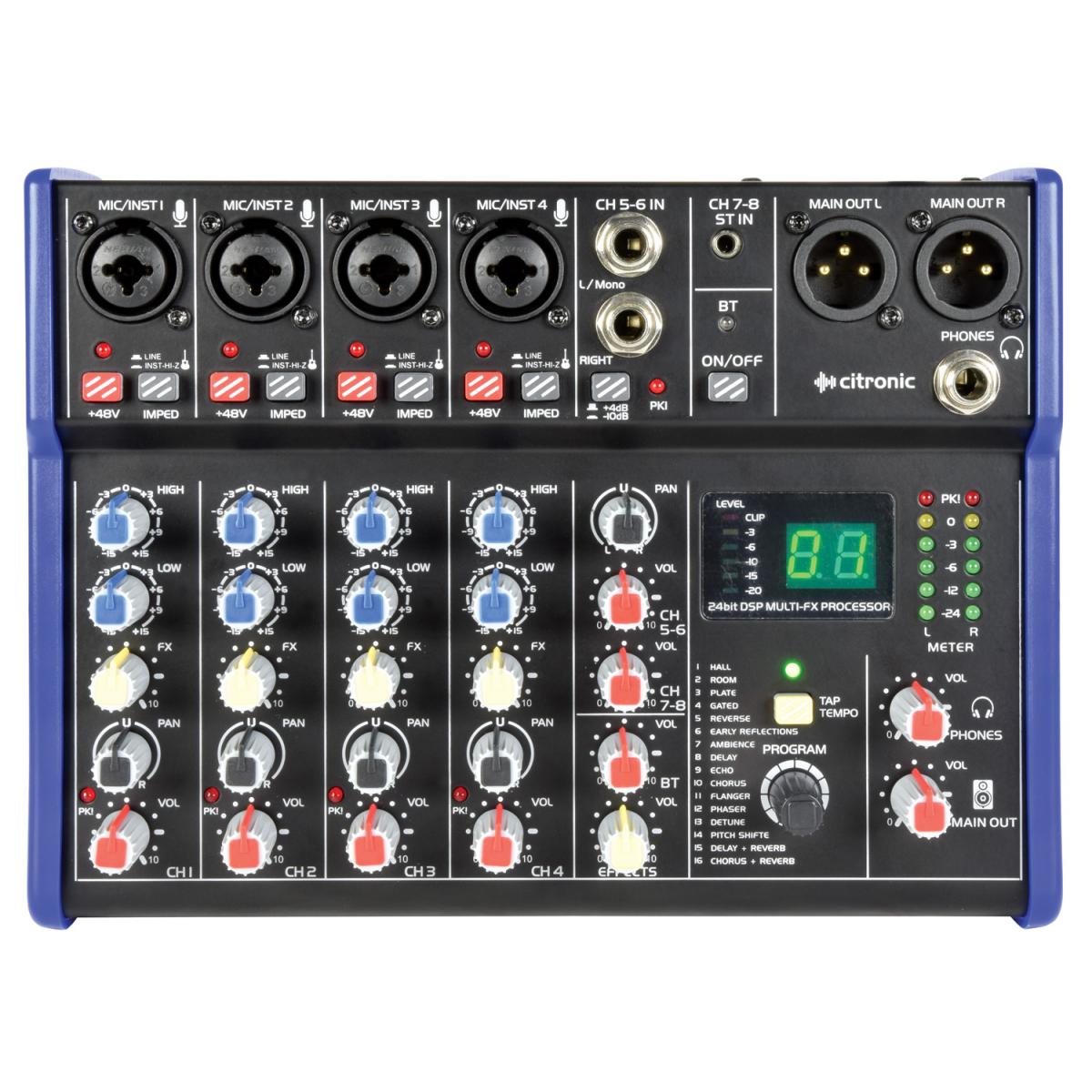 Citronic CSD-6 Mixer | With BT & DSP | techformusic.co.uk