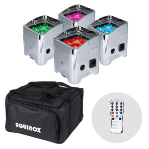 EQUINOX COLOUR RAIDER LITHIUM BATTERY UPLIGHTER PACK (CHROME HOUSING)