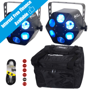 ADJ Quad Phase HP LED Light Effect with DMX Cable & Free Bag Package