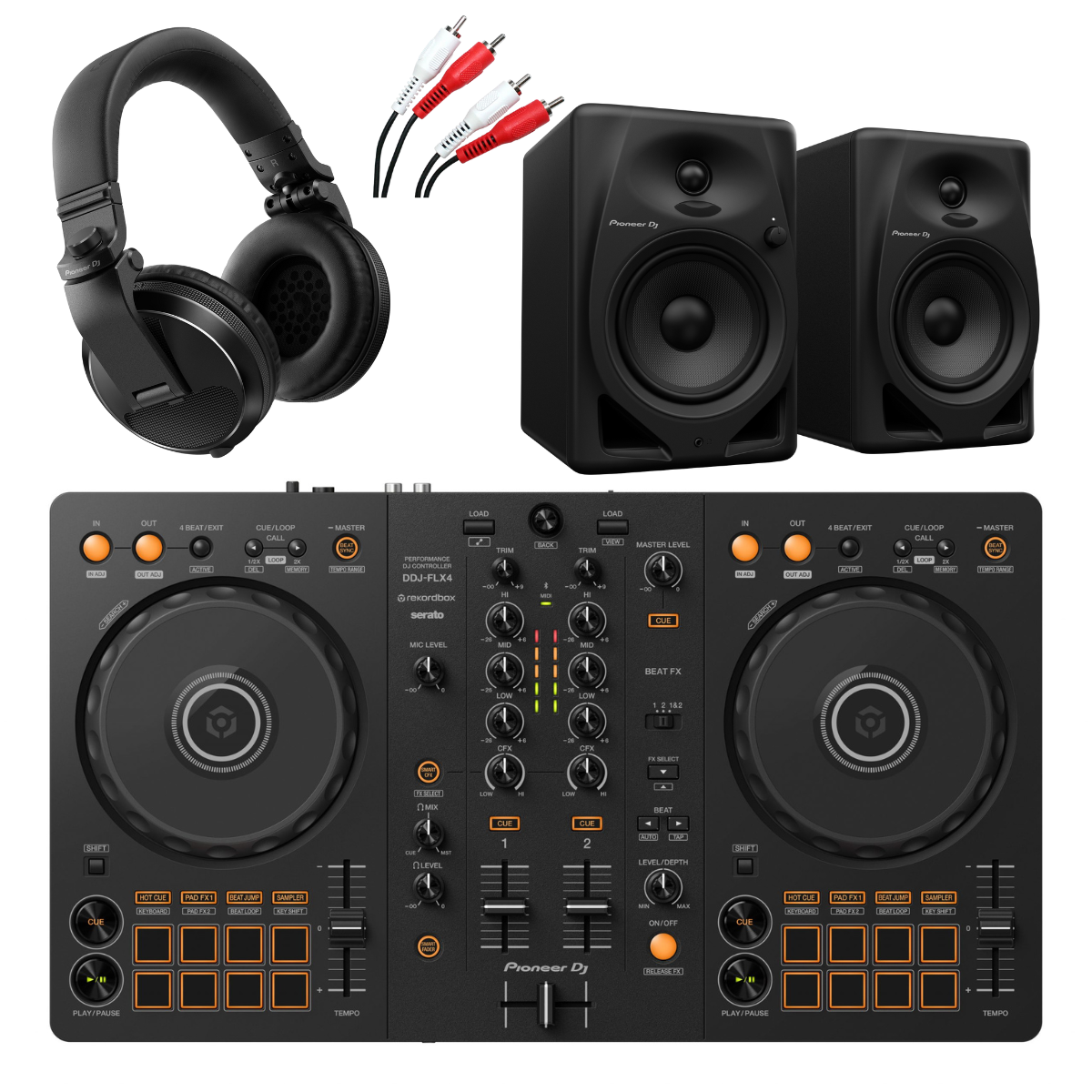 Pioneer DJ DDJ-FLX4 with DM-50D & HDJ-X5 Package | techformusic