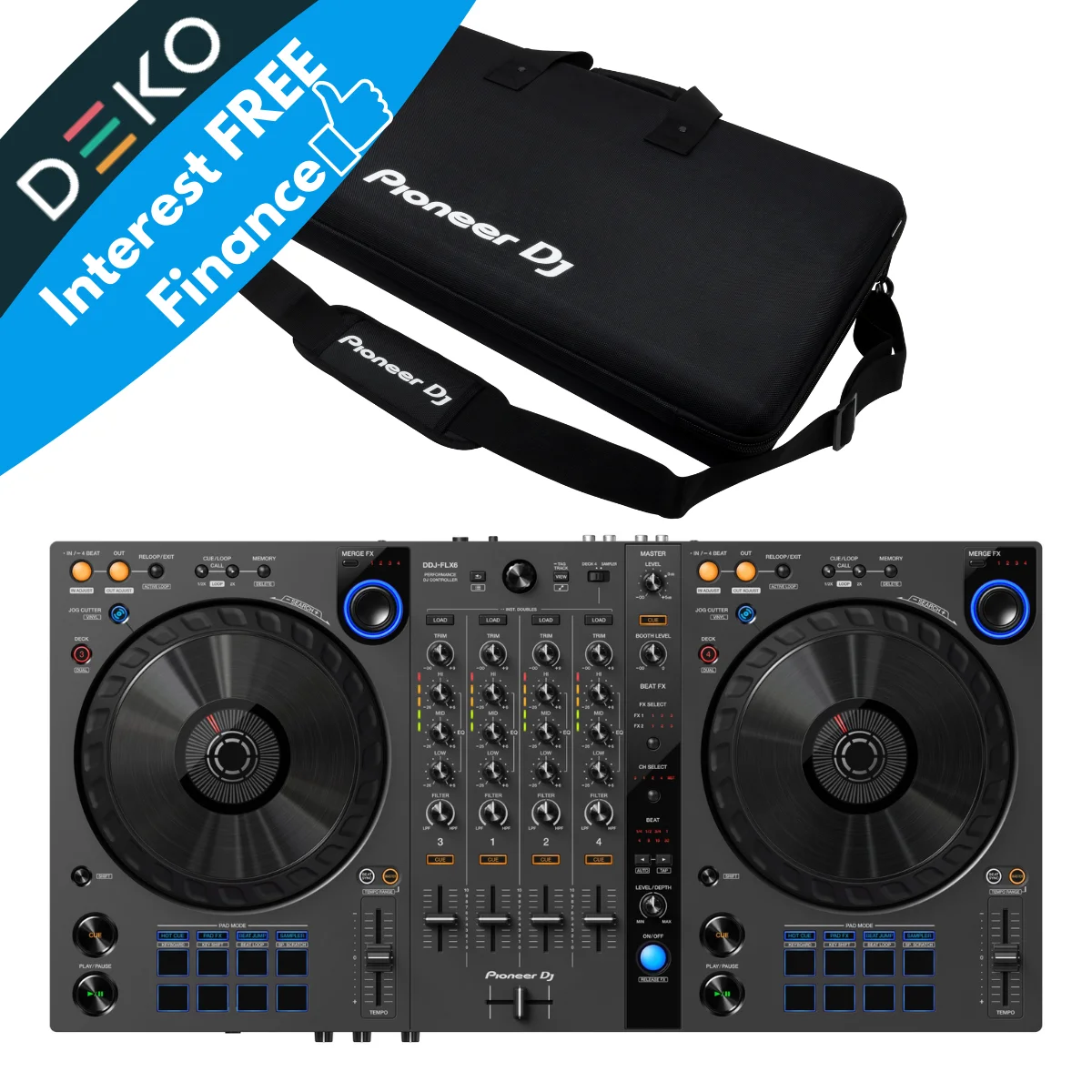 Pioneer DJ DDJ-FLX6-GT with DJC-FLX6 Bag Package | techformusic