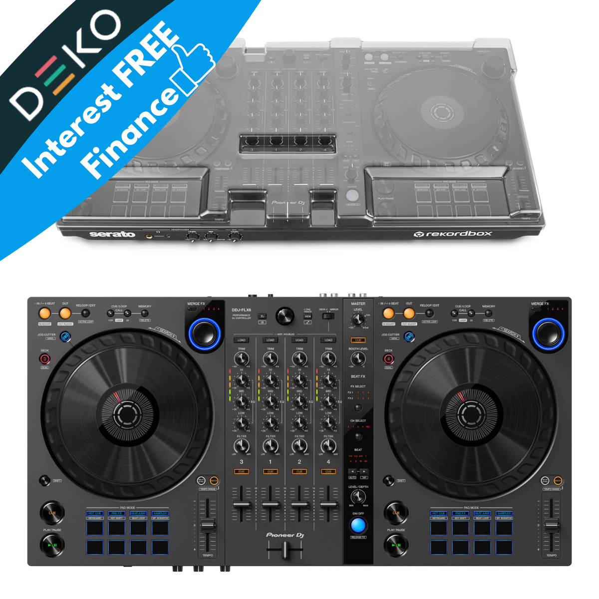 Pioneer DJ DDJ-FLX6-GT with Decksaver Package | techformusic