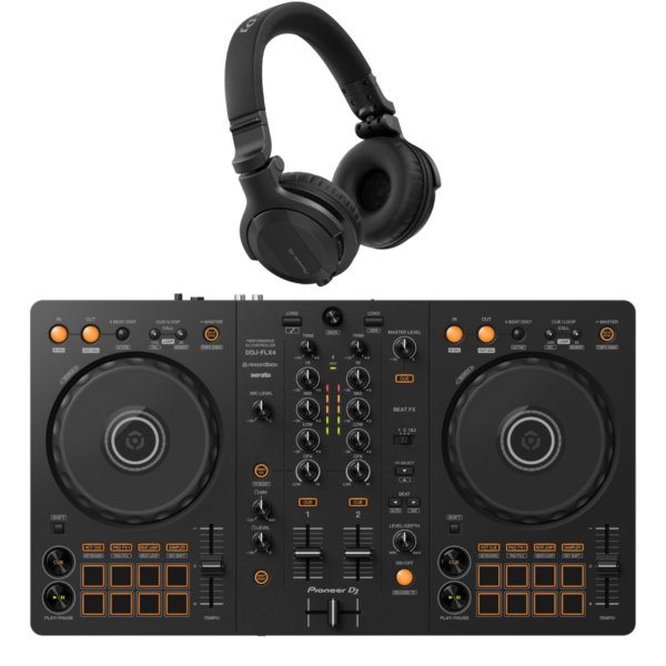 Pioneer DJ DDJ-FLX4 with HDJ-CUE1