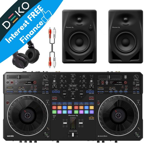 Pioneer DJ DDJ-REV5 with DM-40D & HDJ-CUE1 Headphones Package