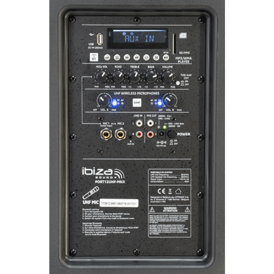 Ibiza Sound PORT12UHF-MKII-TWS Portable PA Speaker