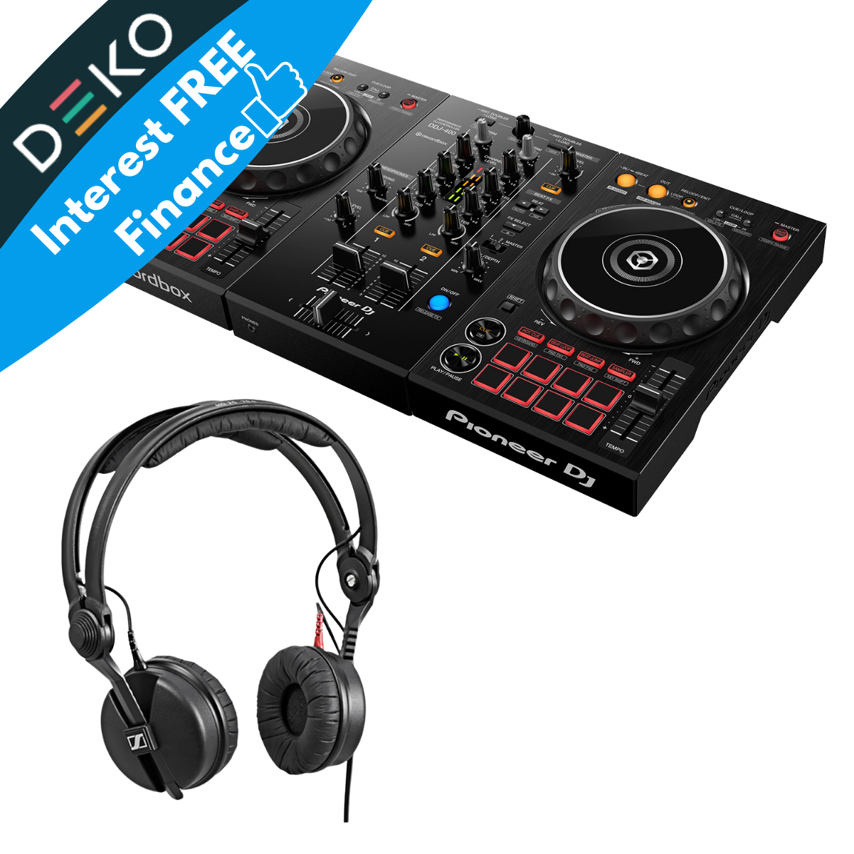 Pioneer DJ DDJ-400 DJ Controller & Sennheiser HD 25 Headphones