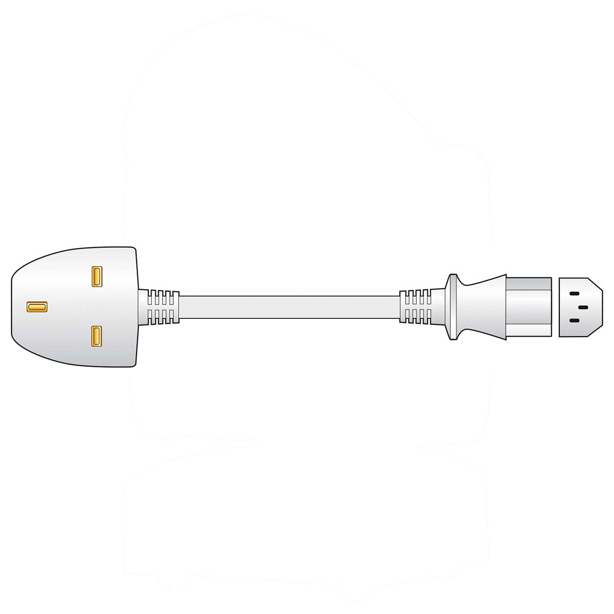 Mercury Mains Power Lead IEC 10A White 5m Techformusic co uk