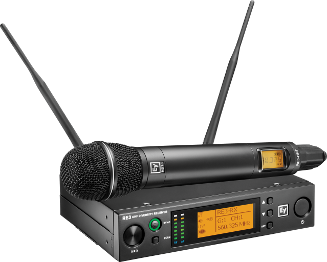 Electro-Voice RE3-ND76 UHF wireless set featuring ND76 dynamic cardioid microphone
