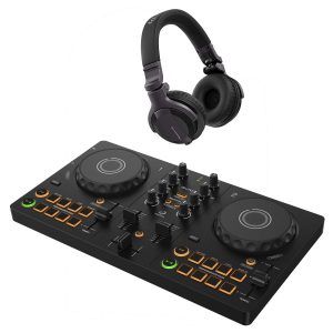 AlphaTheta DDJ-FLX2 DJ Controller with HDJ-CUE1 Headphones