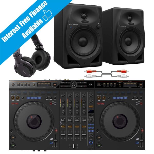 AlphaTheta DDJ-GRV6 With DM-50D Monitors HDJ-CUE1 Headphones Package